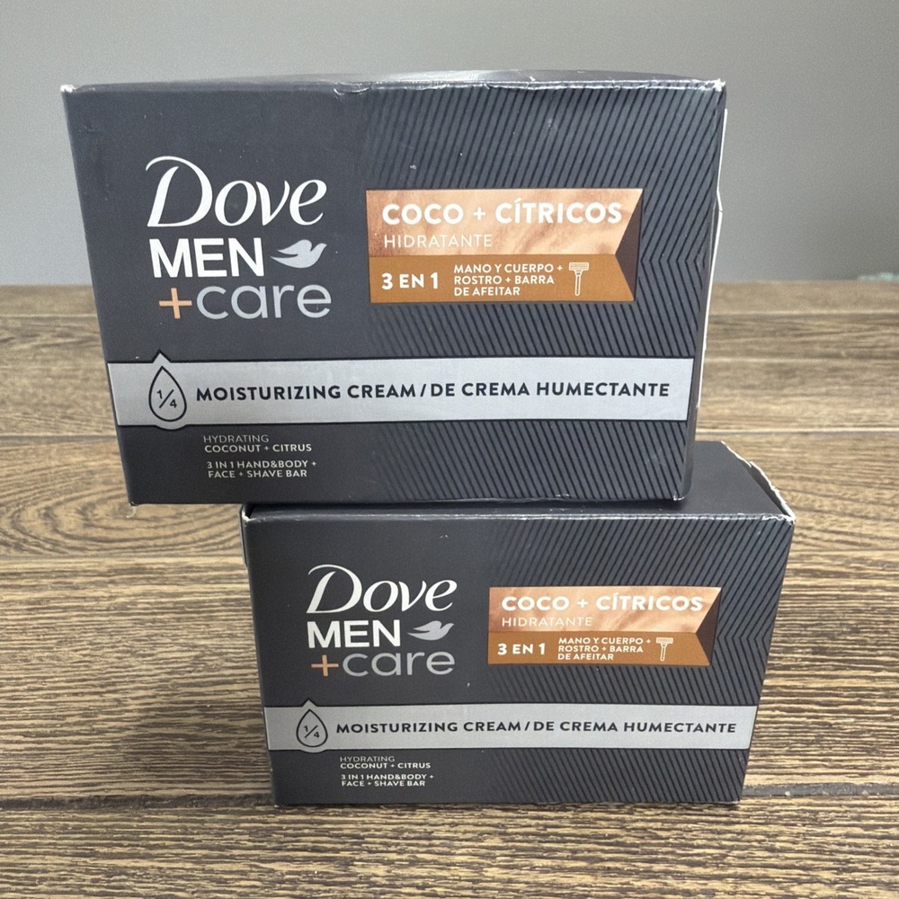 Dove Men + Care Coco + Citricos Moisturing Cream Bar Soap 2 Pack Hydrating New